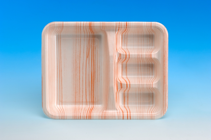 4-Comparment Square Coated Meal Box